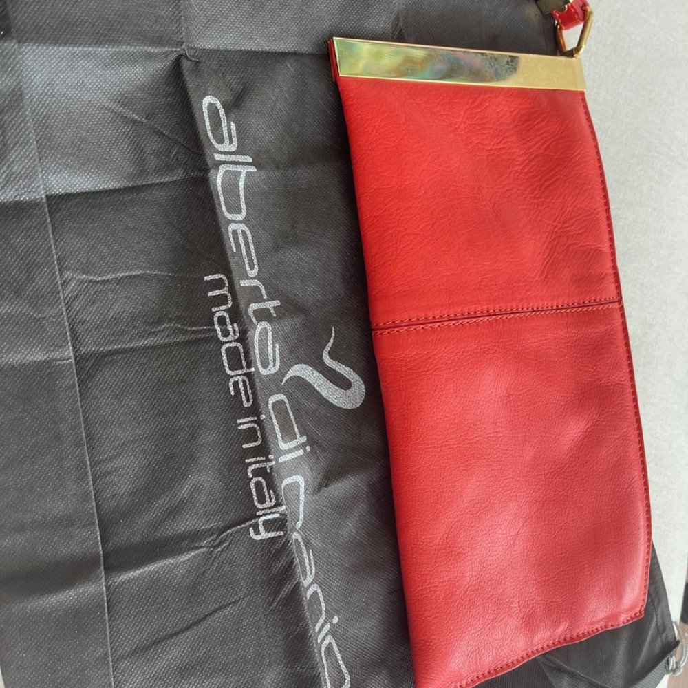 Alberta Di Canio leather clutch purse with dust bag